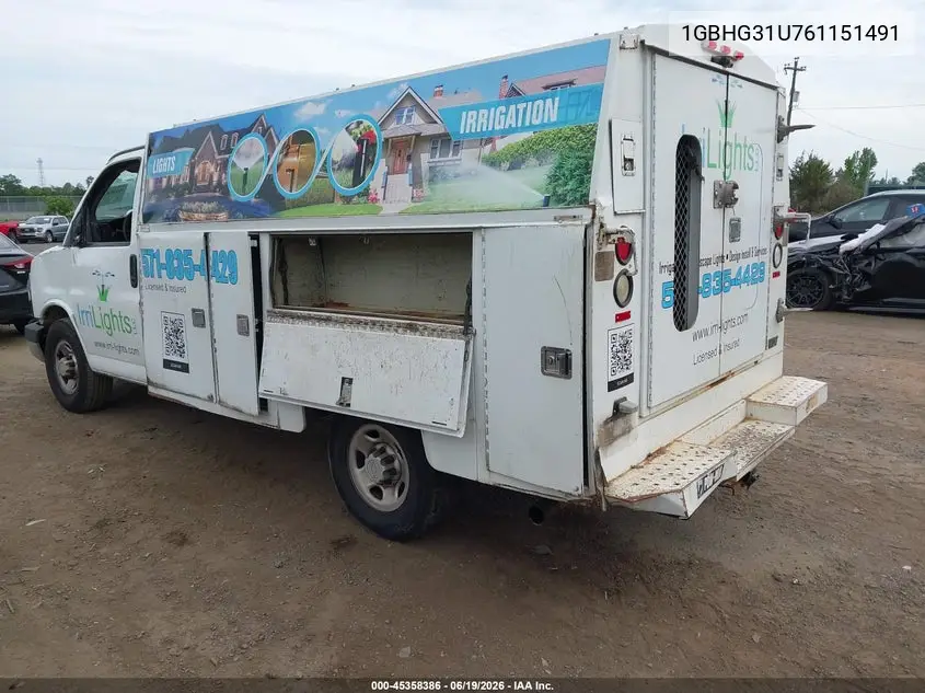 2006 Chevrolet Express Cutaway Work Van VIN: 1GBHG31U761151491 Lot: 45358386