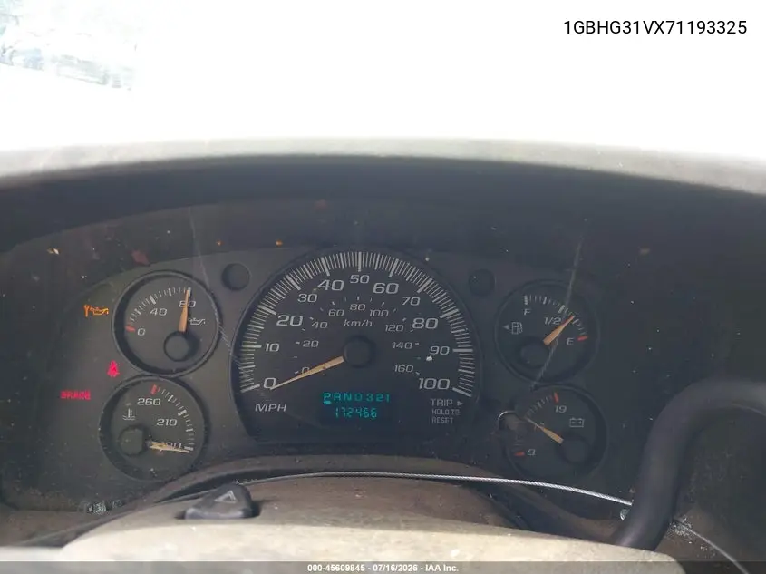 2007 Chevrolet Express Cutaway Work Van VIN: 1GBHG31VX71193325 Lot: 45609845
