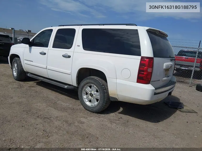 2008 Chevrolet Suburban 1500 Lt VIN: 3GNFK16318G188795 Lot: 45610644