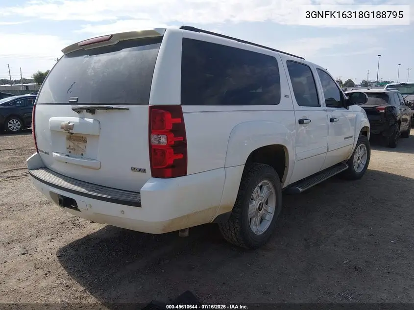 2008 Chevrolet Suburban 1500 Lt VIN: 3GNFK16318G188795 Lot: 45610644