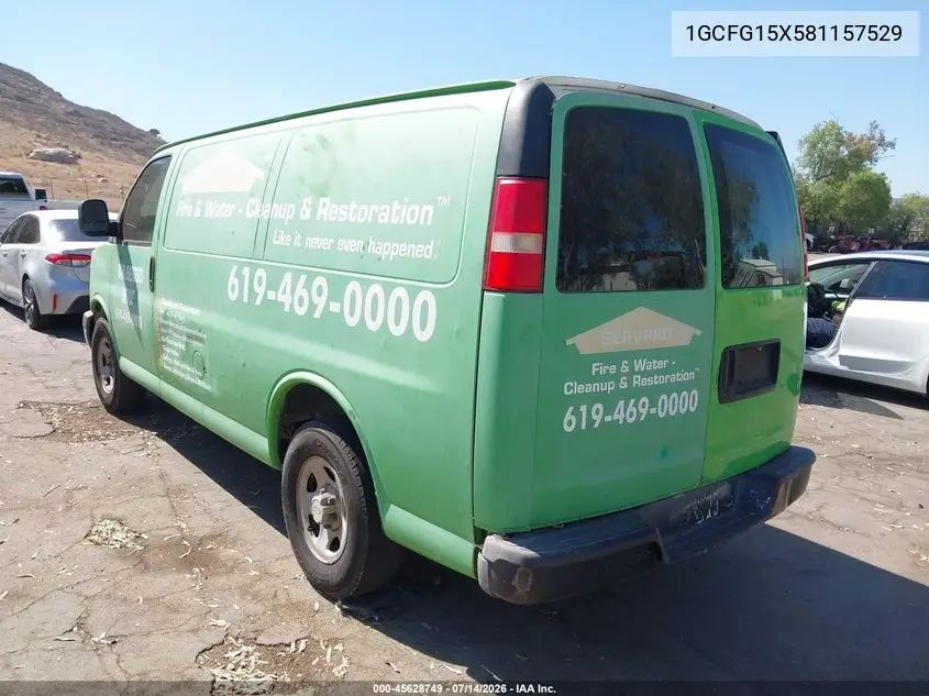2008 Chevrolet Express Work Van VIN: 1GCFG15X581157529 Lot: 45628749