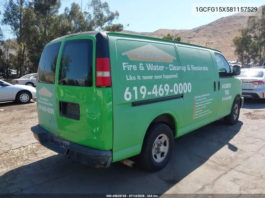 2008 Chevrolet Express Work Van VIN: 1GCFG15X581157529 Lot: 45628749