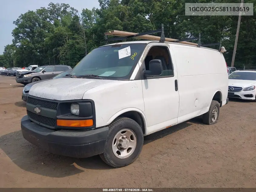 2008 Chevrolet Express Work Van VIN: 1GCGG25C581183619 Lot: 45637749