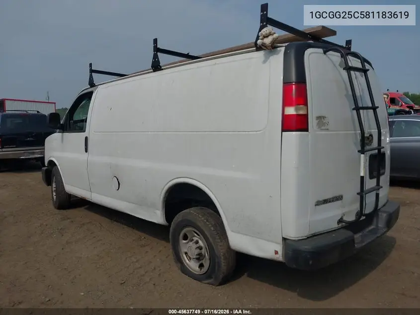 2008 Chevrolet Express Work Van VIN: 1GCGG25C581183619 Lot: 45637749