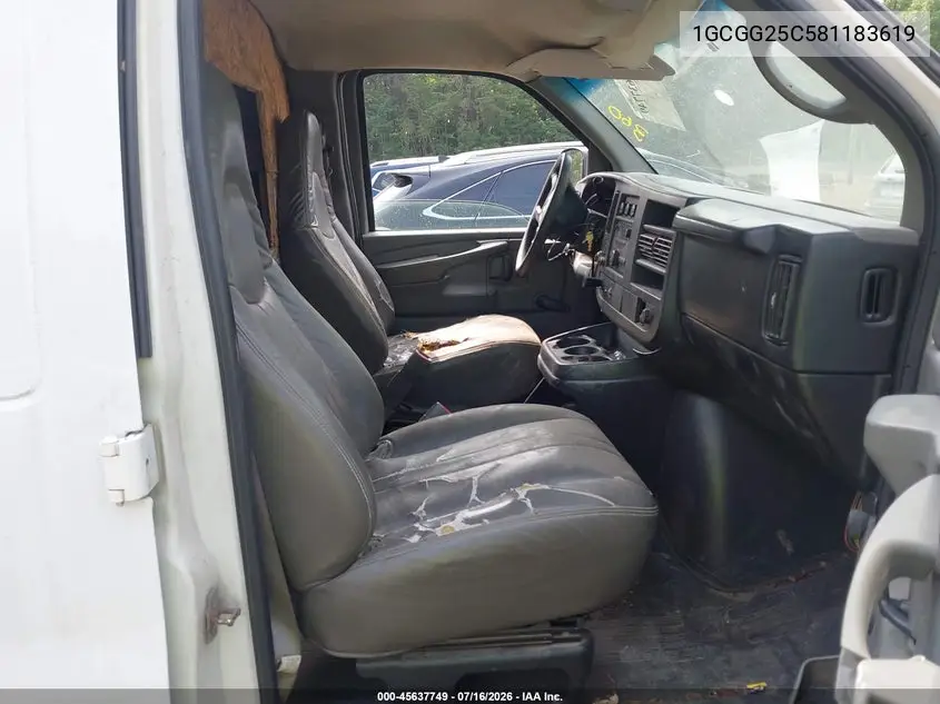 2008 Chevrolet Express Work Van VIN: 1GCGG25C581183619 Lot: 45637749