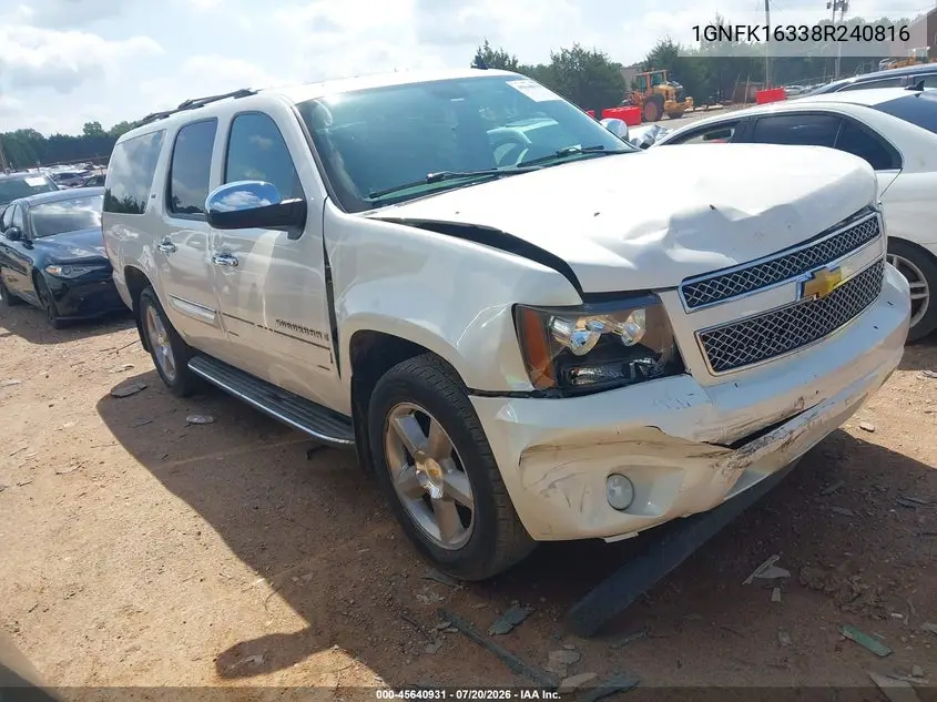 2008 Chevrolet Suburban 1500 Ltz VIN: 1GNFK16338R240816 Lot: 45640931