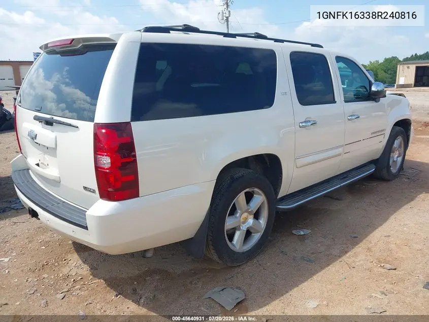 2008 Chevrolet Suburban 1500 Ltz VIN: 1GNFK16338R240816 Lot: 45640931