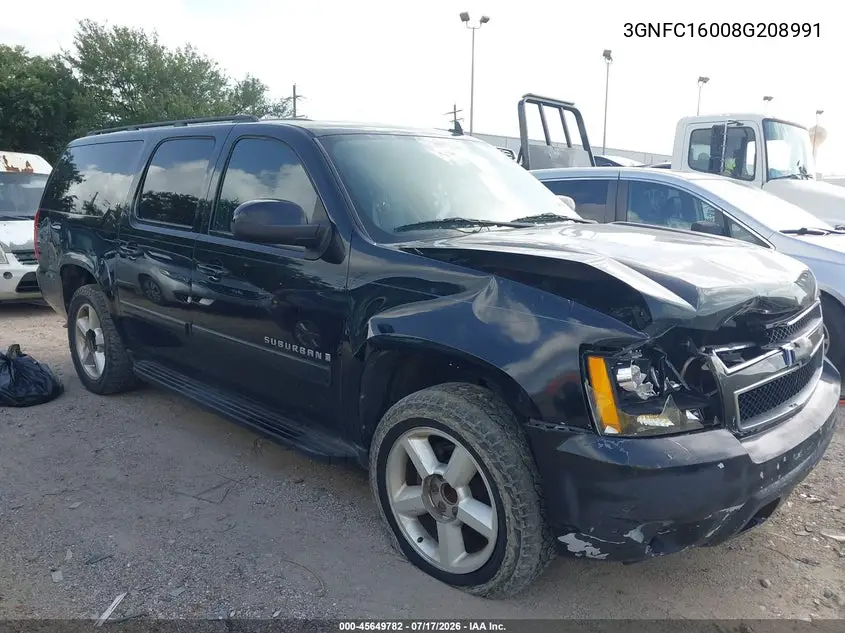 2008 Chevrolet Suburban 1500 Lt VIN: 3GNFC16008G208991 Lot: 45649782