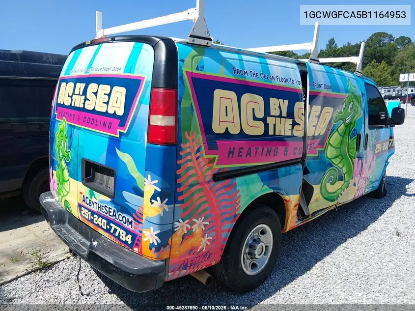 2011 Chevrolet Express 2500 Work Van VIN: 1GCWGFCA5B1164953 Lot: 45287690
