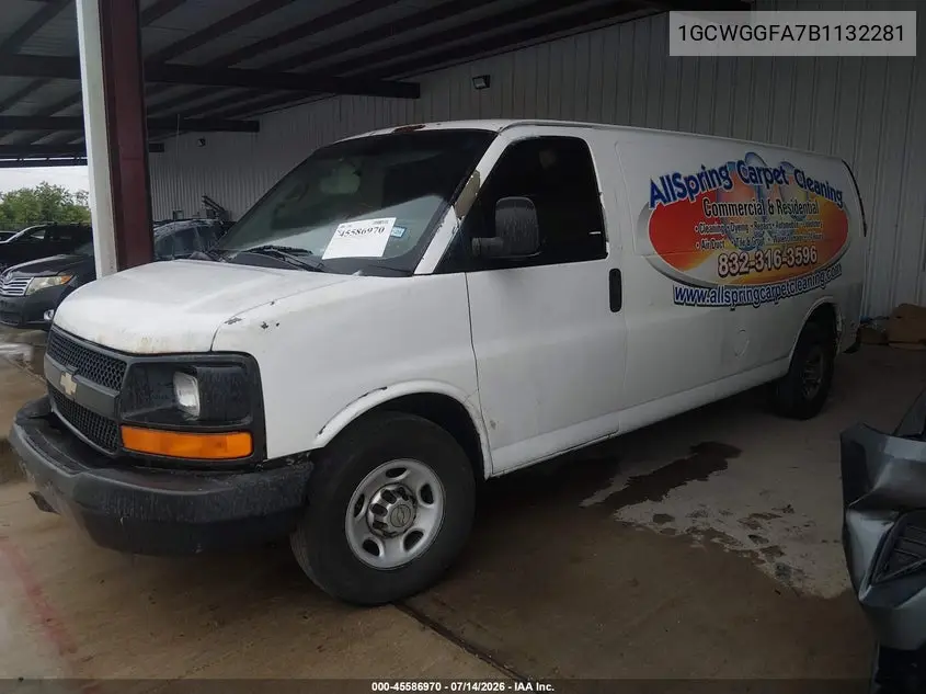 2011 Chevrolet Express 2500 Work Van VIN: 1GCWGGFA7B1132281 Lot: 45586970