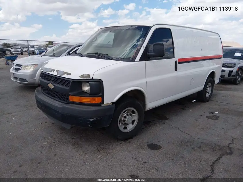 2011 Chevrolet Express 2500 Work Van VIN: 1GCWGFCA1B1113918 Lot: 45646548