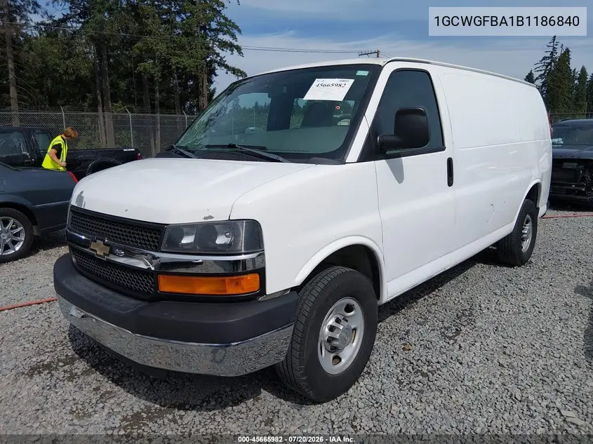 2011 Chevrolet Express 2500 Work Van VIN: 1GCWGFBA1B1186840 Lot: 45665982