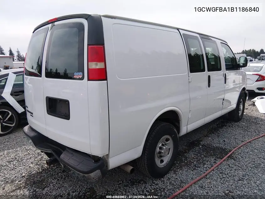 2011 Chevrolet Express 2500 Work Van VIN: 1GCWGFBA1B1186840 Lot: 45665982