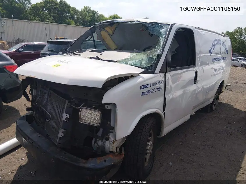 2012 Chevrolet Express 2500 Work Van VIN: 1GCWGFFA0C1106150 Lot: 45338193