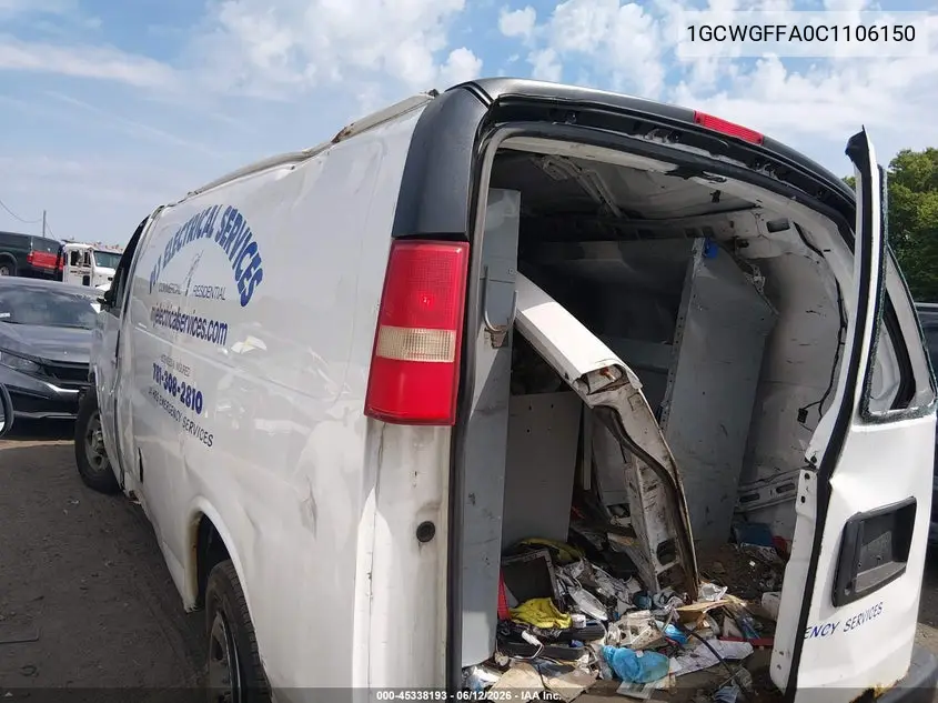 2012 Chevrolet Express 2500 Work Van VIN: 1GCWGFFA0C1106150 Lot: 45338193