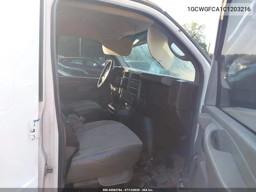 2012 Chevrolet Express 2500 Work Van VIN: 1GCWGFCA1C1203216 Lot: 45563764