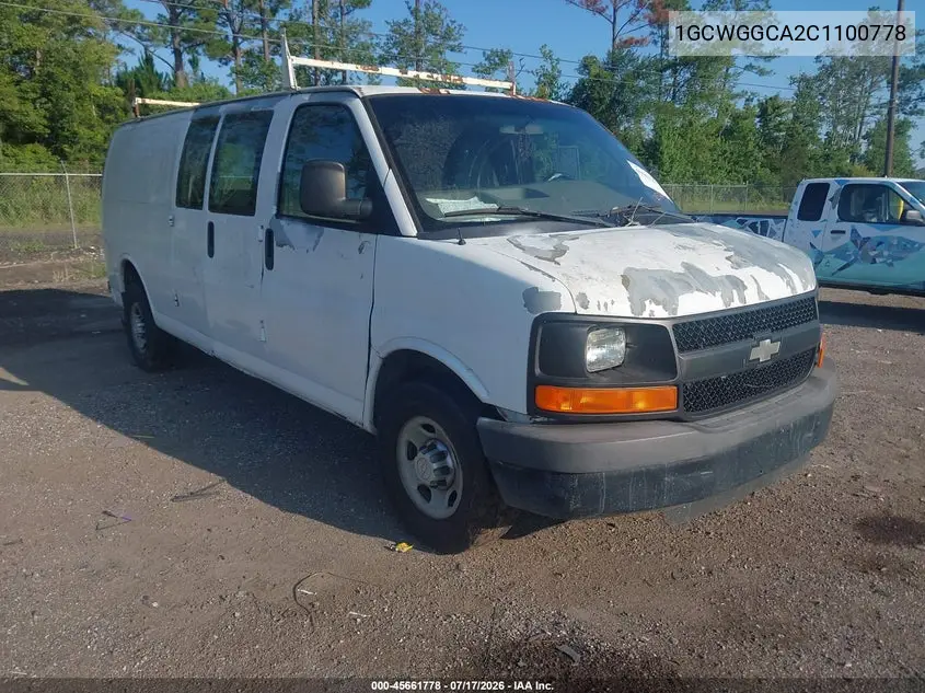 2012 Chevrolet Express 2500 Work Van VIN: 1GCWGGCA2C1100778 Lot: 45661778