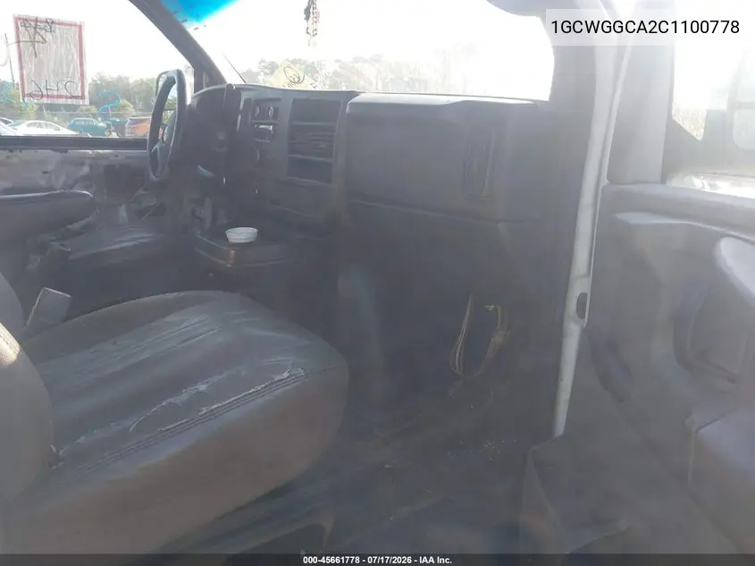 2012 Chevrolet Express 2500 Work Van VIN: 1GCWGGCA2C1100778 Lot: 45661778