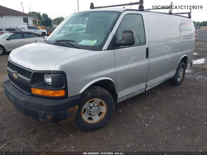 2012 Chevrolet Express 2500 Work Van VIN: 1GCWGFCA1C1129019 Lot: 45688029