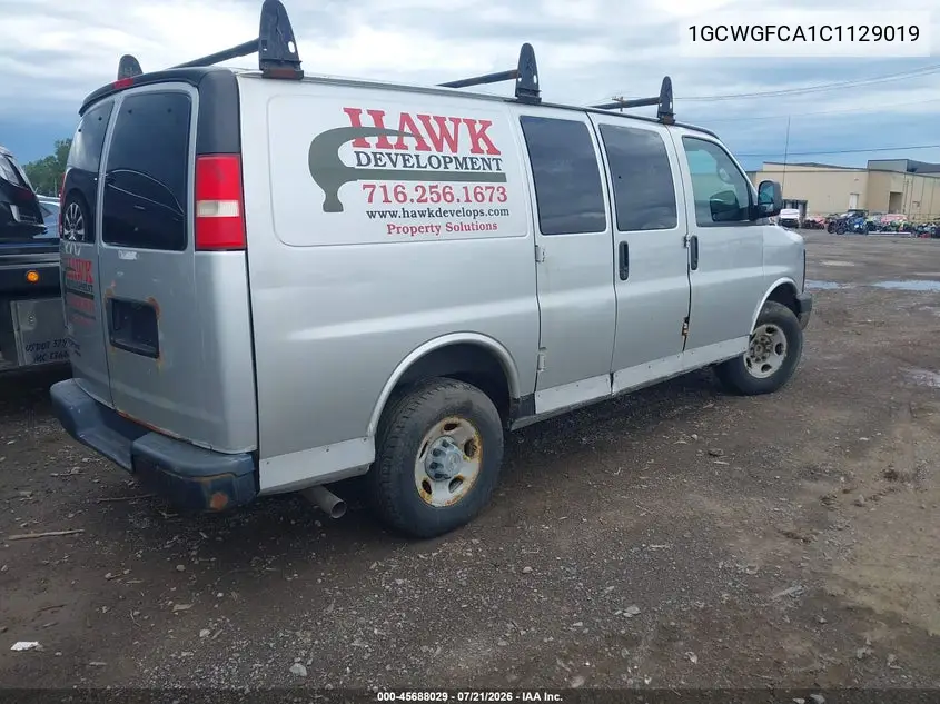 2012 Chevrolet Express 2500 Work Van VIN: 1GCWGFCA1C1129019 Lot: 45688029