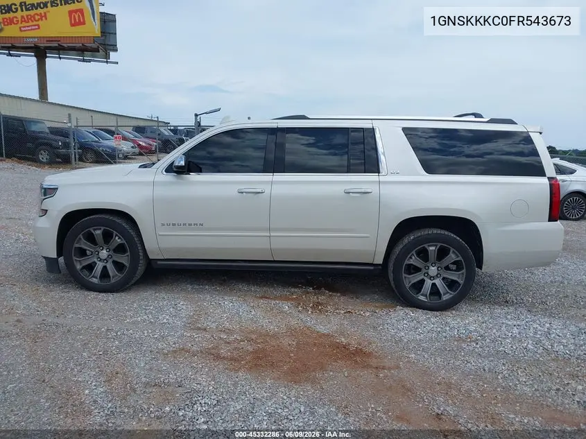 2015 Chevrolet Suburban 1500 Ltz VIN: 1GNSKKKC0FR543673 Lot: 45332286