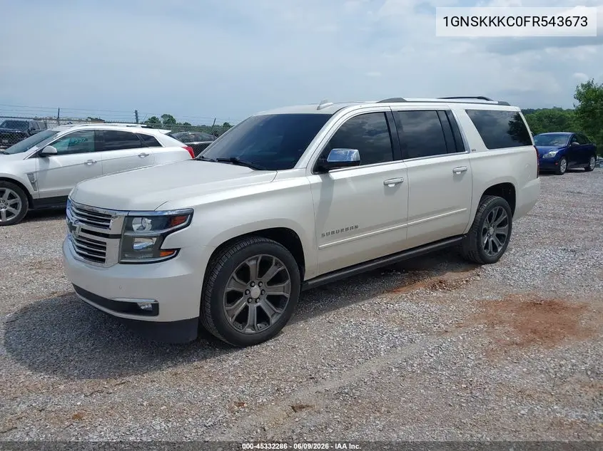2015 Chevrolet Suburban 1500 Ltz VIN: 1GNSKKKC0FR543673 Lot: 45332286