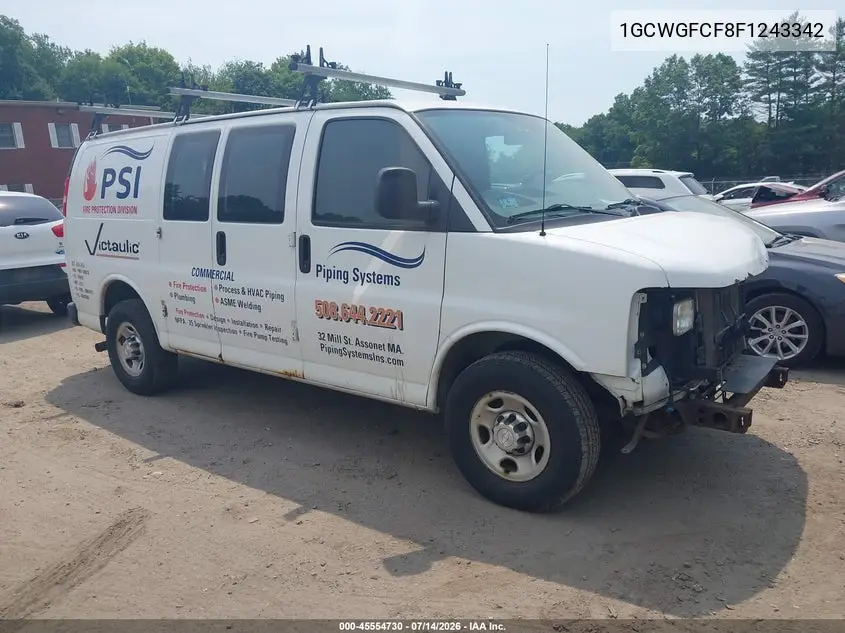 2015 Chevrolet Express 2500 Work Van VIN: 1GCWGFCF8F1243342 Lot: 45554730