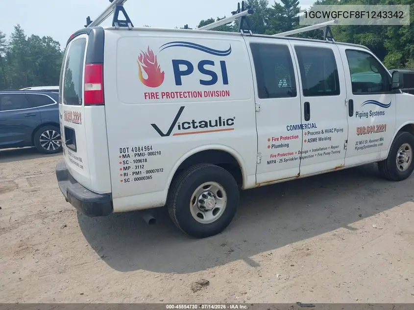 2015 Chevrolet Express 2500 Work Van VIN: 1GCWGFCF8F1243342 Lot: 45554730