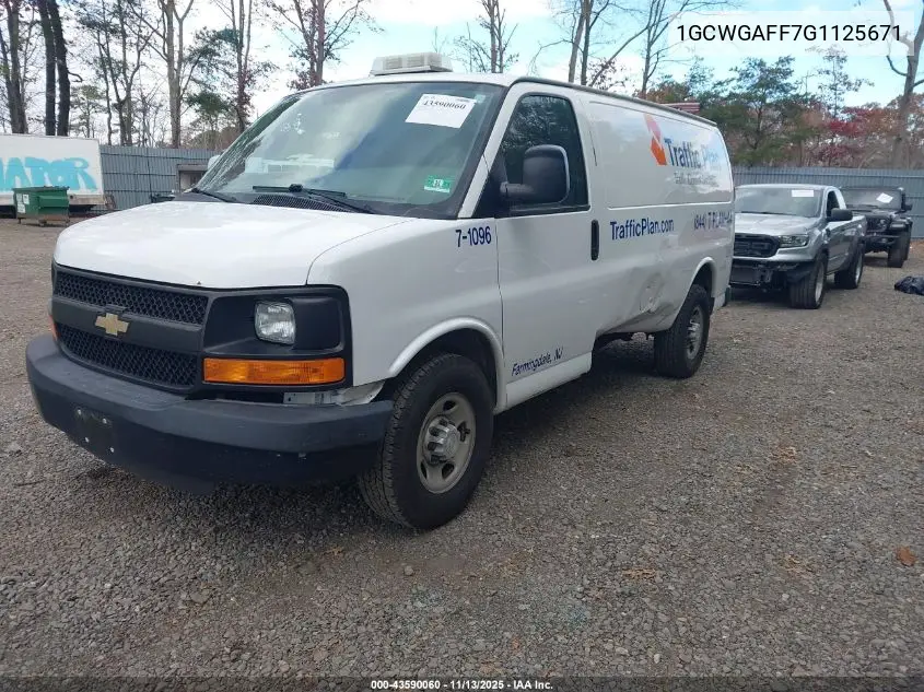 1GCWGAFF7G1125671 2016 Chevrolet Express 2500 Work Van