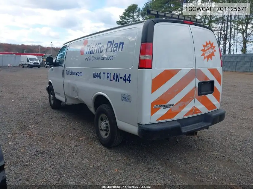 1GCWGAFF7G1125671 2016 Chevrolet Express 2500 Work Van