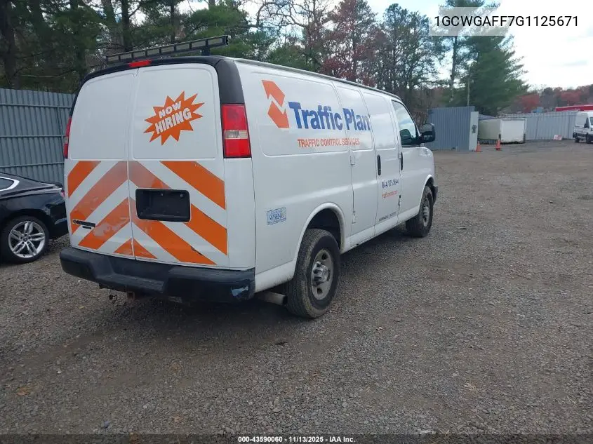 1GCWGAFF7G1125671 2016 Chevrolet Express 2500 Work Van
