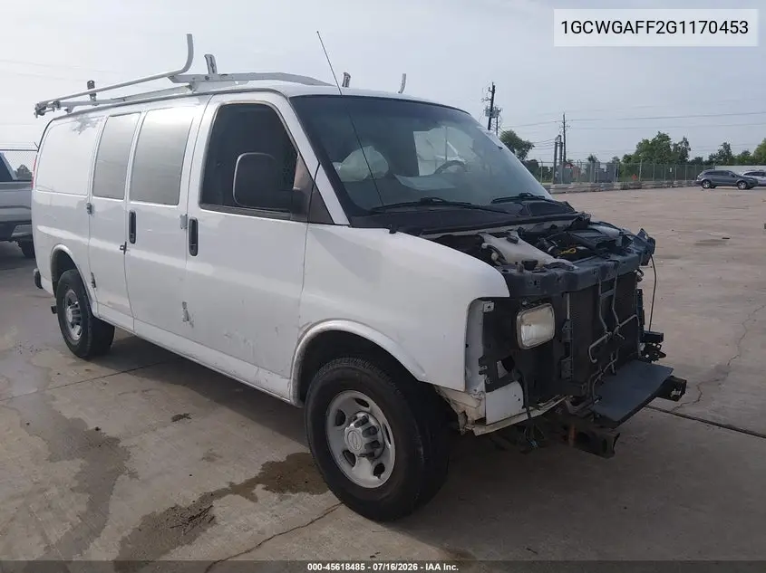 2016 Chevrolet Express 2500 Work Van VIN: 1GCWGAFF2G1170453 Lot: 45618485