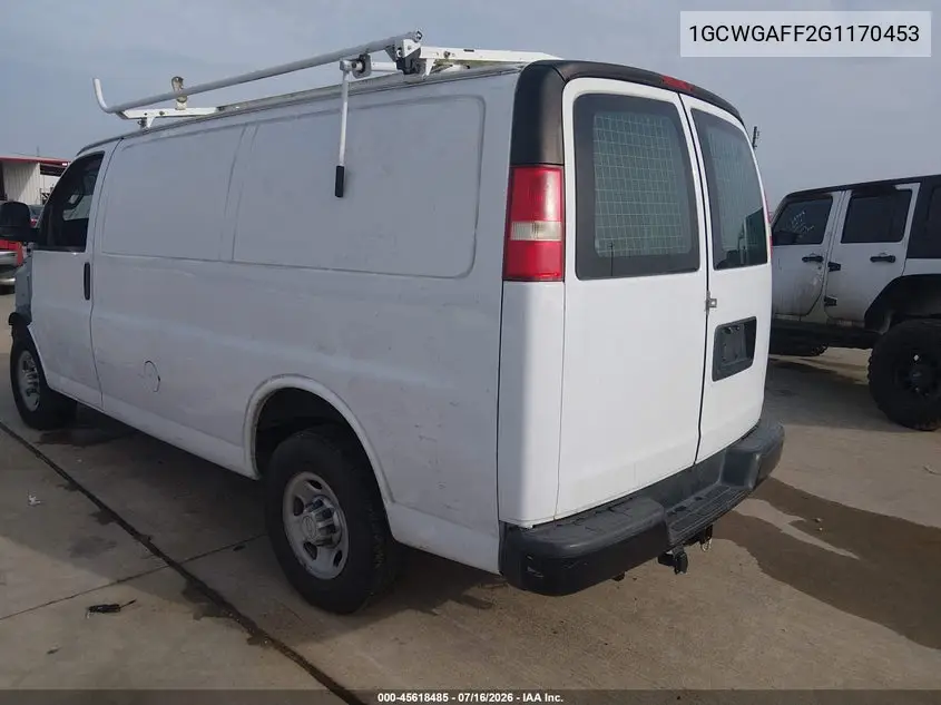 2016 Chevrolet Express 2500 Work Van VIN: 1GCWGAFF2G1170453 Lot: 45618485