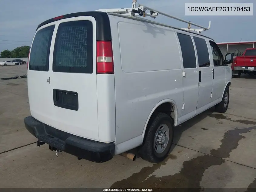 2016 Chevrolet Express 2500 Work Van VIN: 1GCWGAFF2G1170453 Lot: 45618485