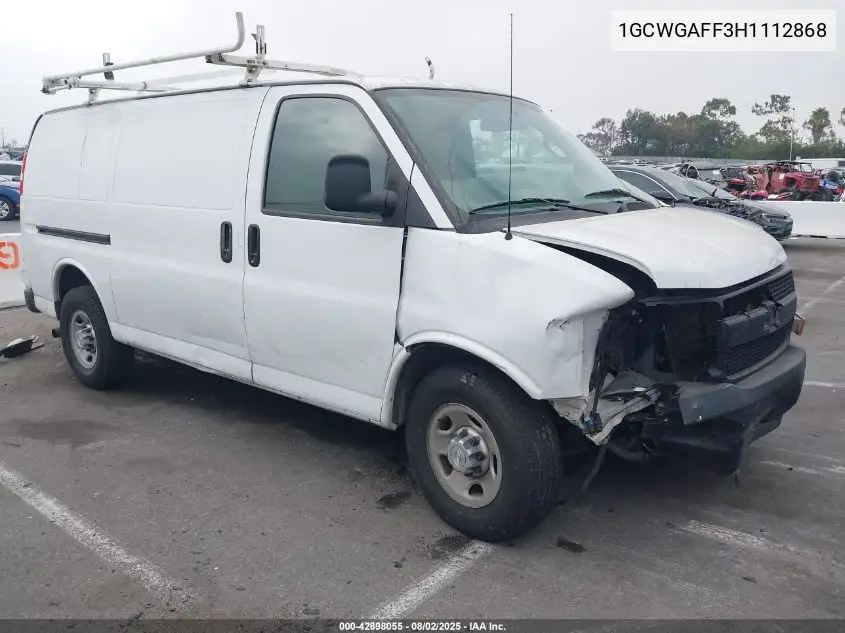 2017 Chevrolet Express 2500 Work Van VIN: 1GCWGAFF3H1112868 Lot: 42898055