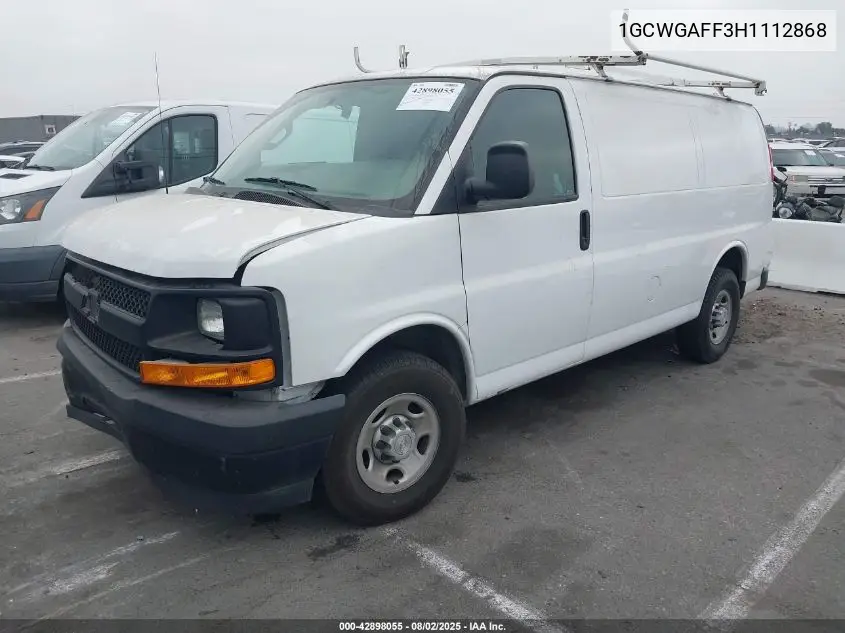 2017 Chevrolet Express 2500 Work Van VIN: 1GCWGAFF3H1112868 Lot: 42898055