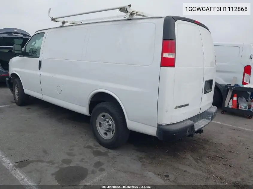 2017 Chevrolet Express 2500 Work Van VIN: 1GCWGAFF3H1112868 Lot: 42898055