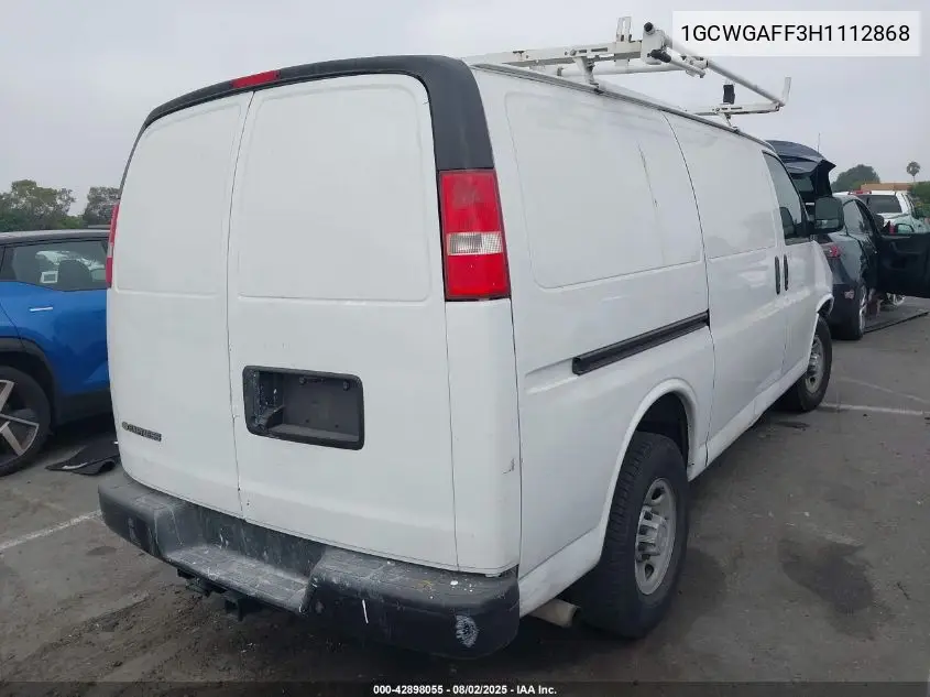 2017 Chevrolet Express 2500 Work Van VIN: 1GCWGAFF3H1112868 Lot: 42898055