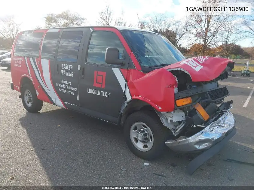 1GAWGFFG9H1136980 2017 Chevrolet Express 2500 Lt