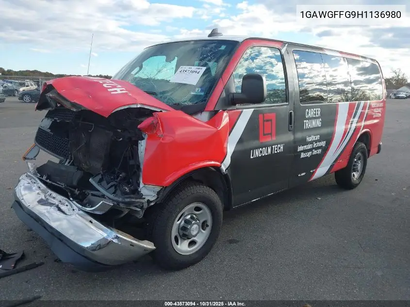 1GAWGFFG9H1136980 2017 Chevrolet Express 2500 Lt