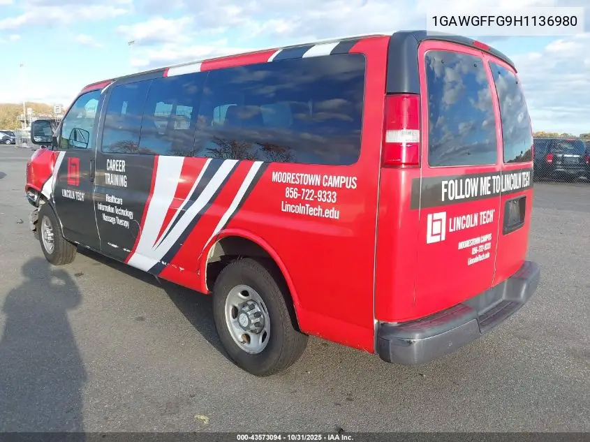 1GAWGFFG9H1136980 2017 Chevrolet Express 2500 Lt