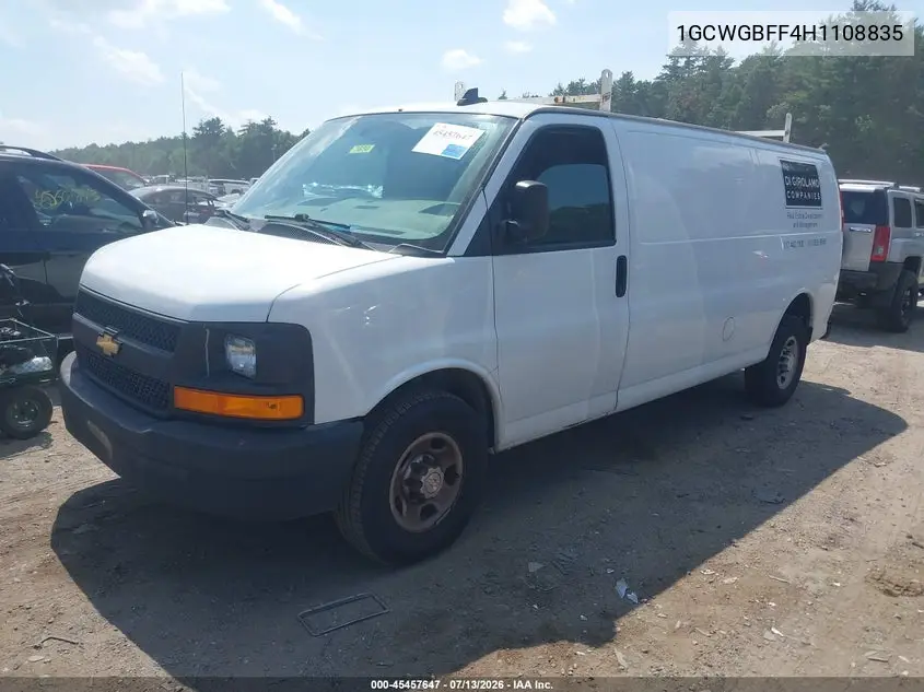2017 Chevrolet Express 2500 Work Van VIN: 1GCWGBFF4H1108835 Lot: 45457647