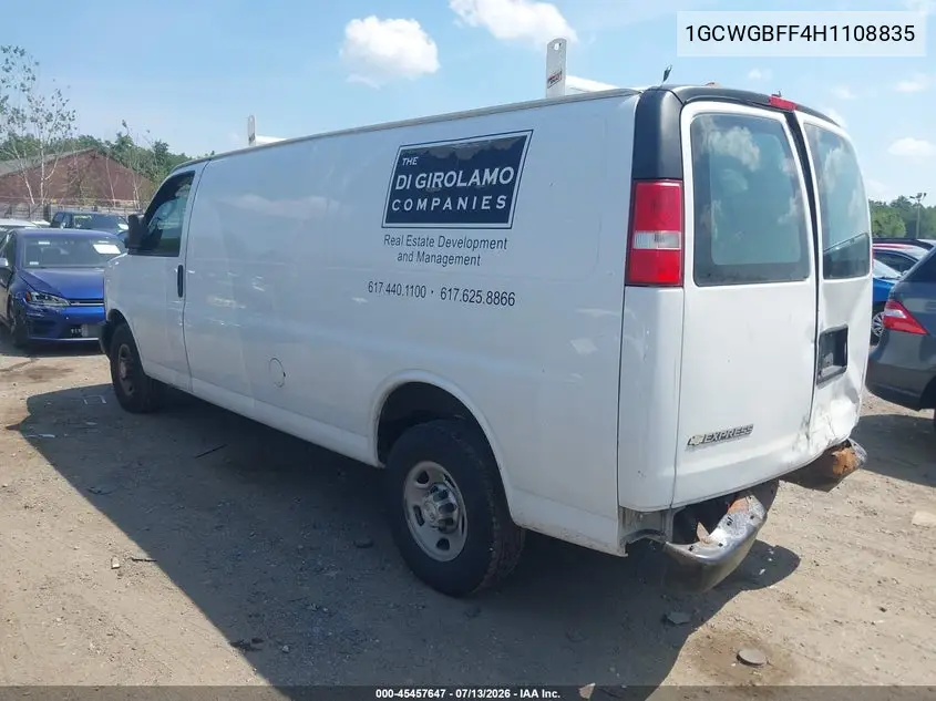 2017 Chevrolet Express 2500 Work Van VIN: 1GCWGBFF4H1108835 Lot: 45457647