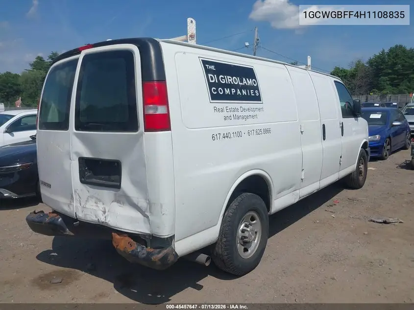 2017 Chevrolet Express 2500 Work Van VIN: 1GCWGBFF4H1108835 Lot: 45457647