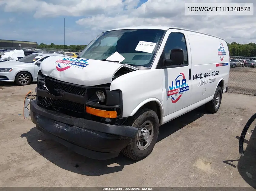 2017 Chevrolet Express 2500 Work Van VIN: 1GCWGAFF1H1348578 Lot: 45465019
