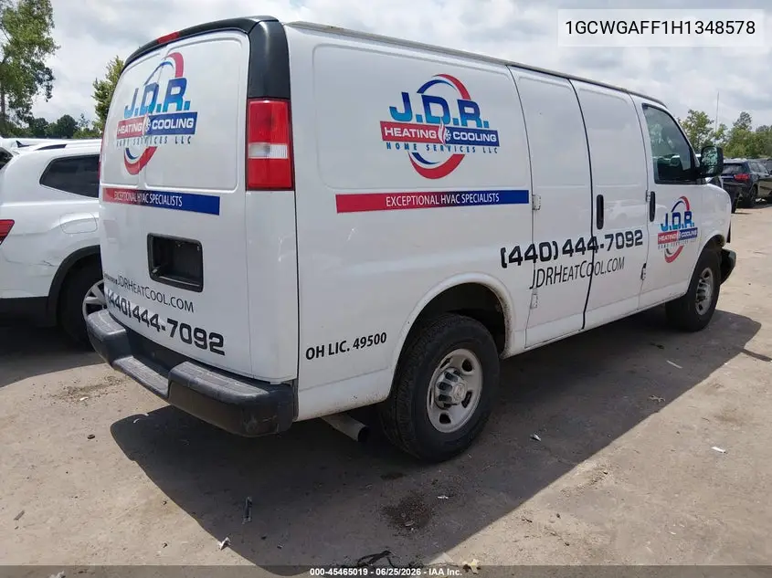 2017 Chevrolet Express 2500 Work Van VIN: 1GCWGAFF1H1348578 Lot: 45465019