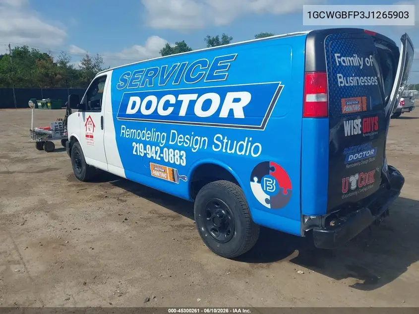 2018 Chevrolet Express 2500 Work Van VIN: 1GCWGBFP3J1265903 Lot: 45300261