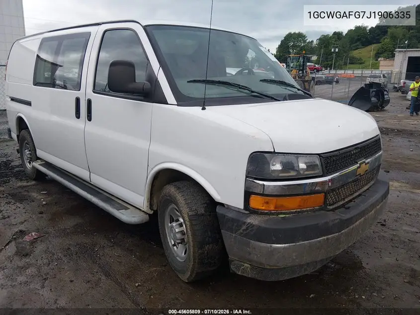 2018 Chevrolet Express 2500 Work Van VIN: 1GCWGAFG7J1906335 Lot: 45605809