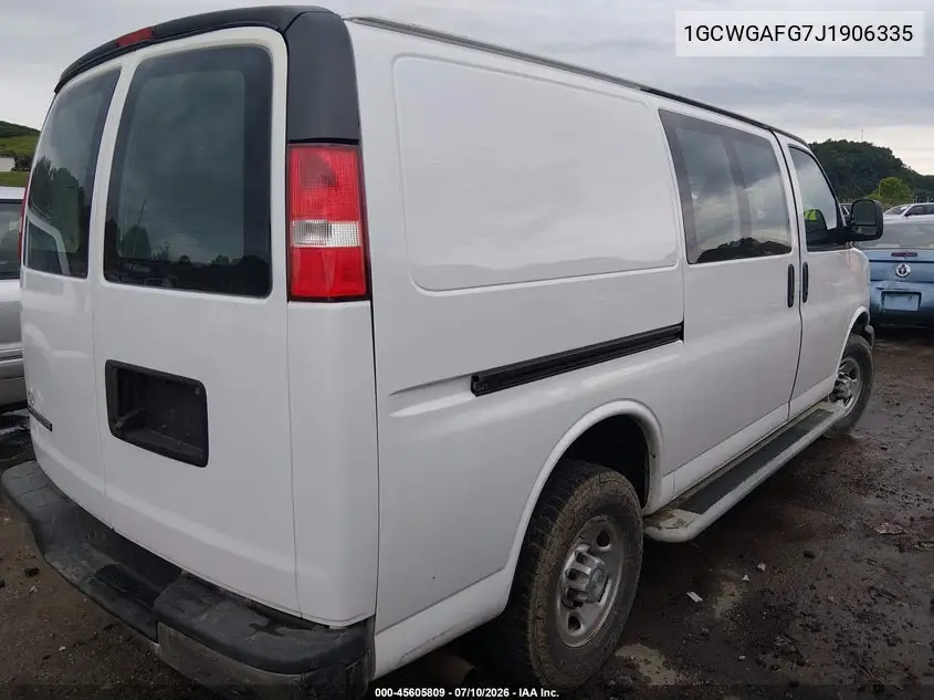 2018 Chevrolet Express 2500 Work Van VIN: 1GCWGAFG7J1906335 Lot: 45605809