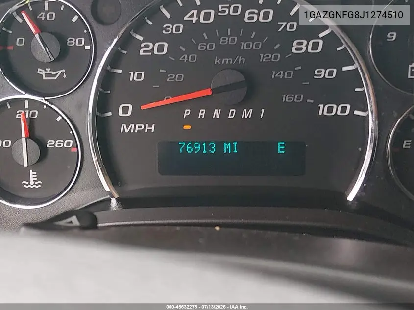 2018 Chevrolet Express 3500 Ls VIN: 1GAZGNFG8J1274510 Lot: 45632275